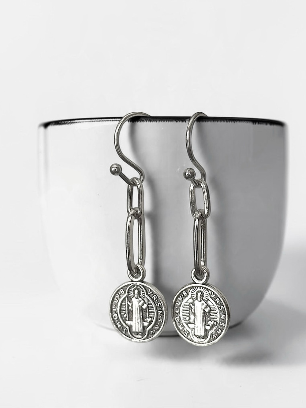 5 For $25💫Silver Spiritual Coin Drop Dangles Earrings